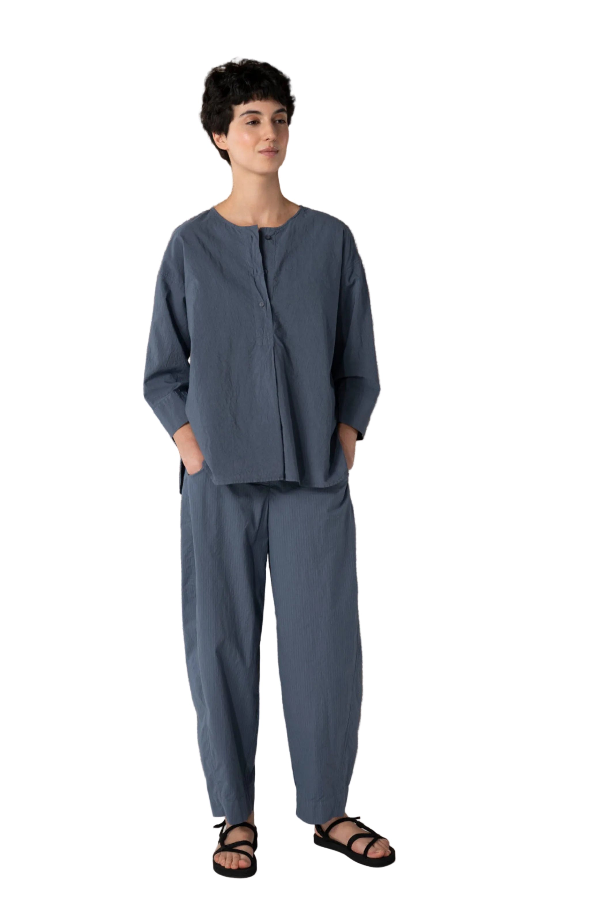 OSKA Long barrel Leg Pant in Palm Tree