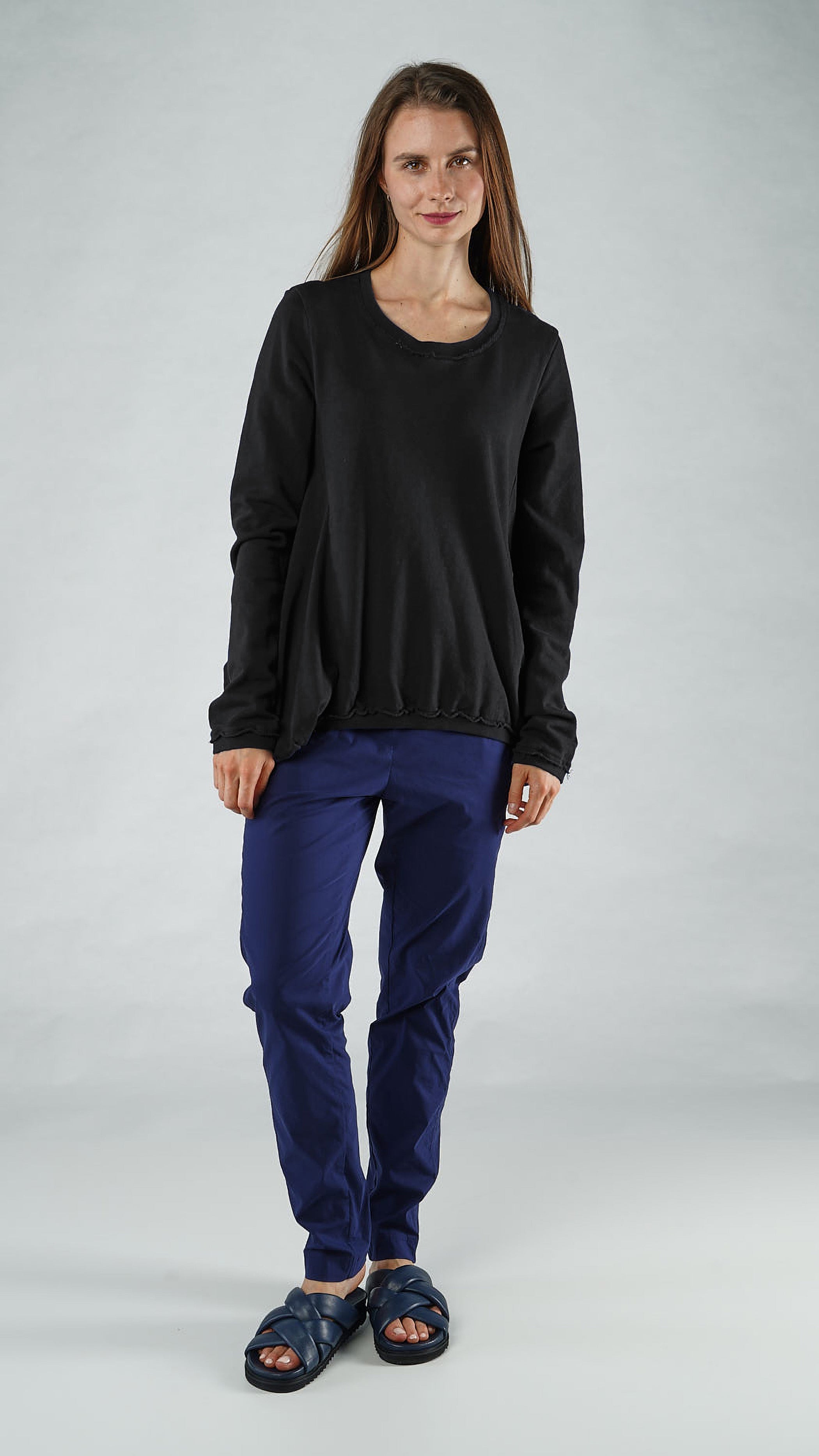 BLACK LABEL French Terry Top in Black