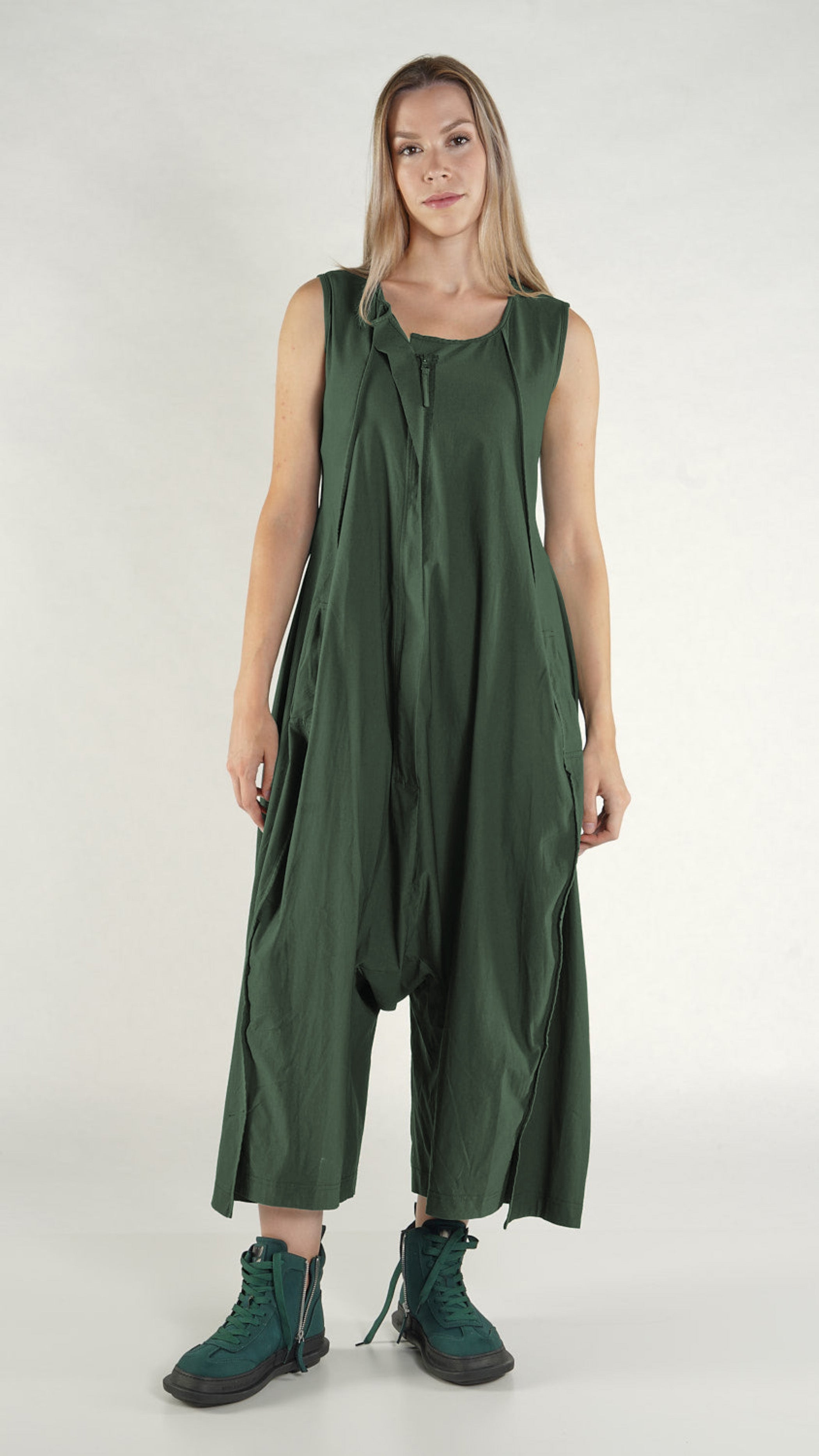 RUNDHOLZ BLACK LABEL Sleeveless A-line Jumpsuit in Tree