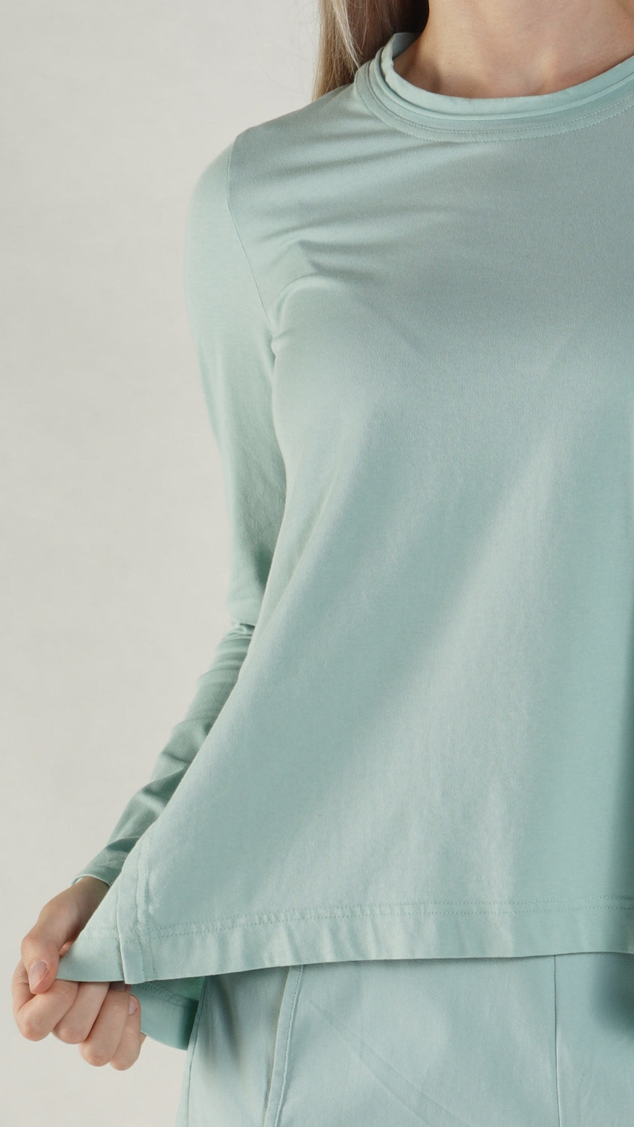 RUNDHOLZ BLACK LABEL Long Sleeve A-line Tee in Grass