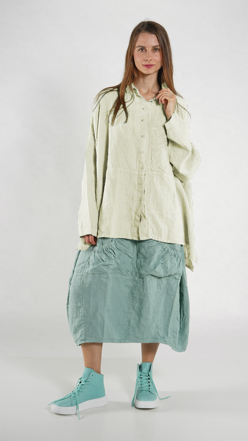 RUNDHOLZ BLACK LABEL Relaxed Boxy Linen Blouse in Salina