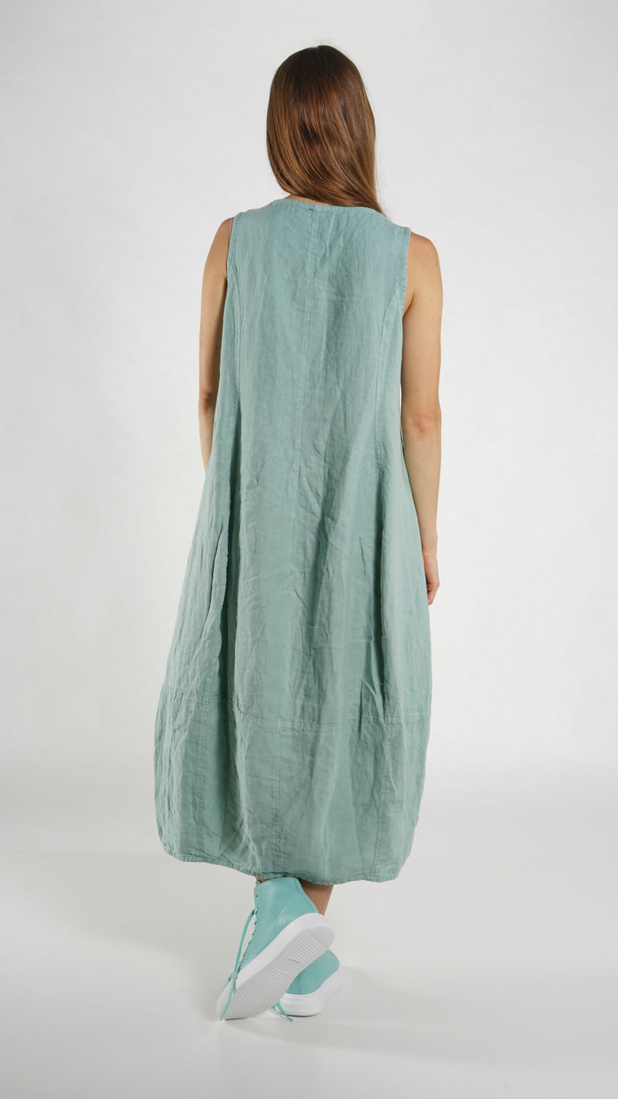 RUNDHOLZ BLACK LABEL Sleeveless Linen Dress in Mint