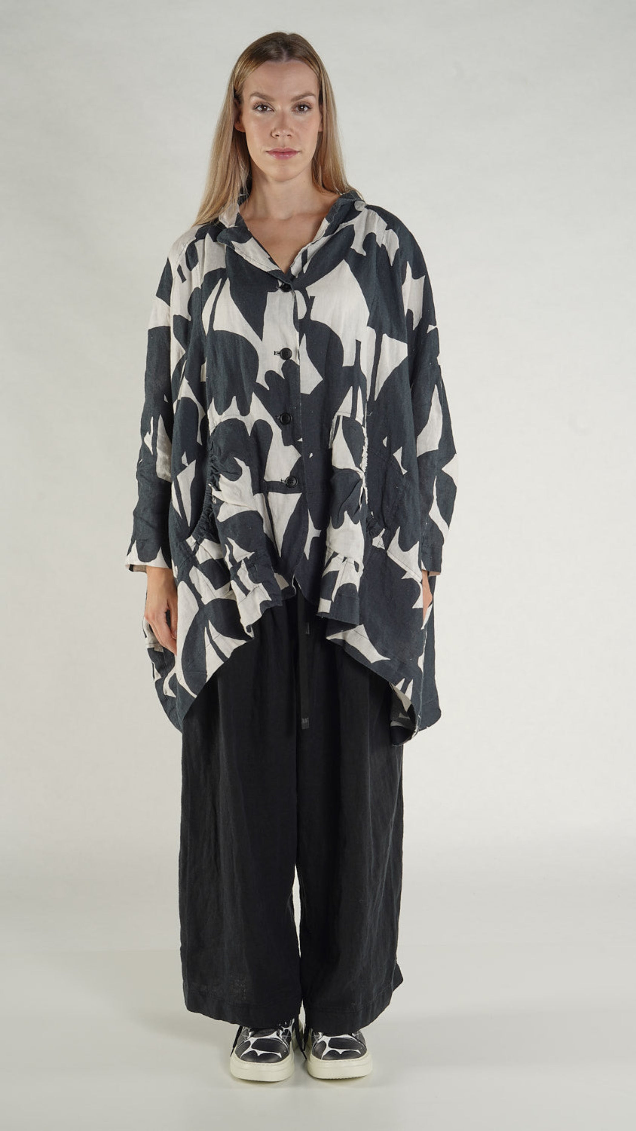 RUNDHOLZ BLACK LABEL Relaxed One-size Jacket in Black Print