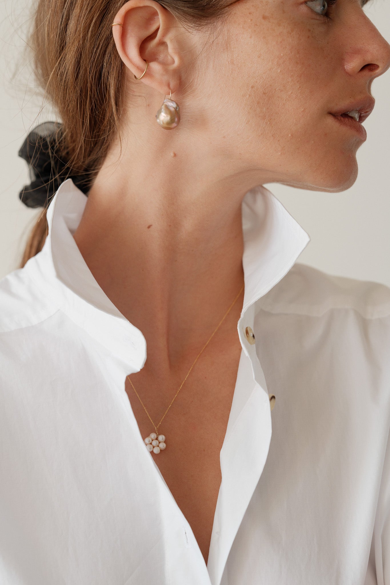 The June Pink Pearl Drop Earrings