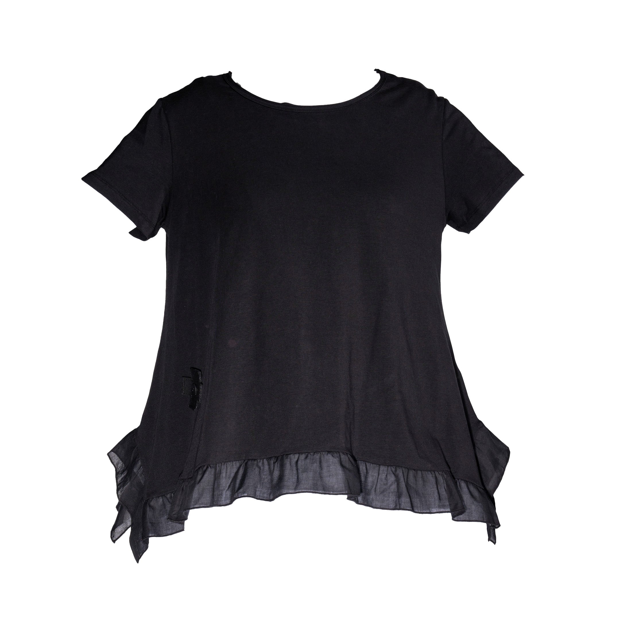 PLU A-Line Short Sleeve Top in Black