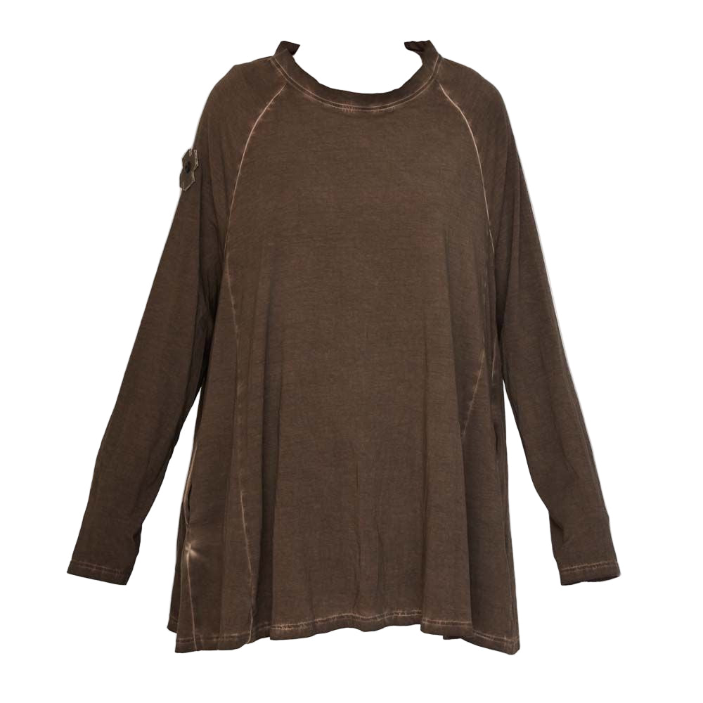 PLU O/S Flowy Long-Sleeve in Chocolate