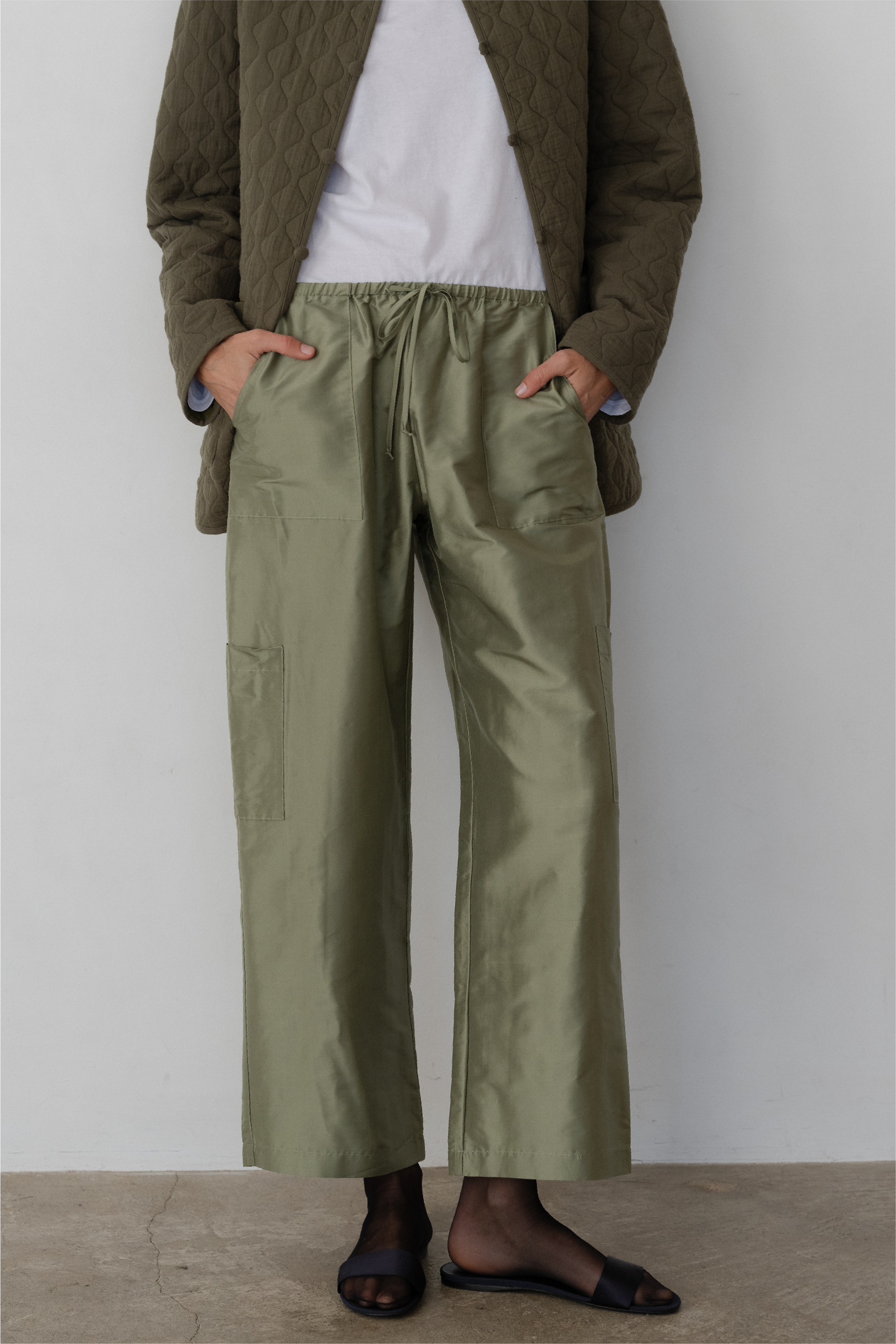 The Silk Taffeta Cargo Pant