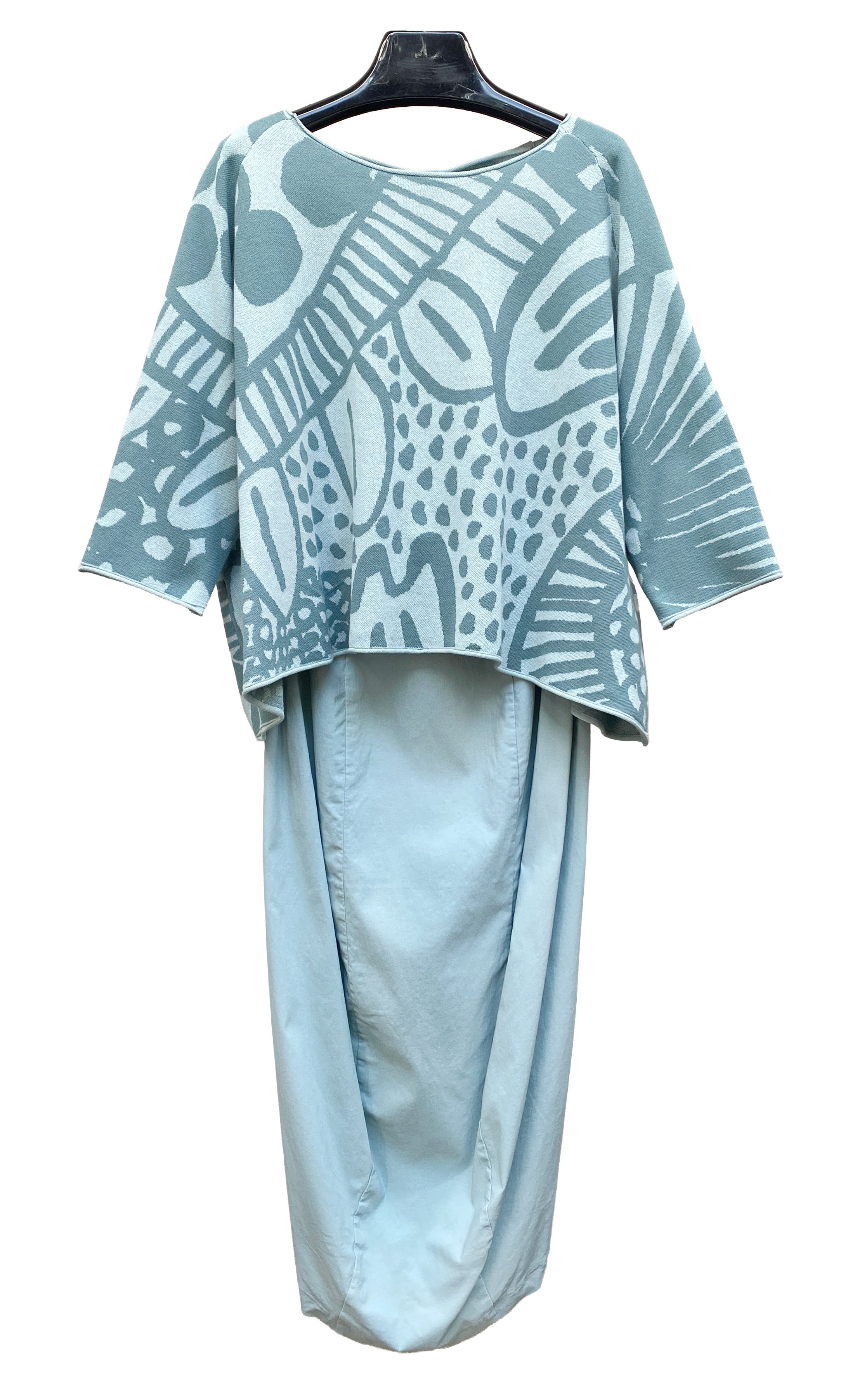 RUNDHOLZ BLACK LABEL Relaxed Cotton Pullover Top in Grass Jacquard