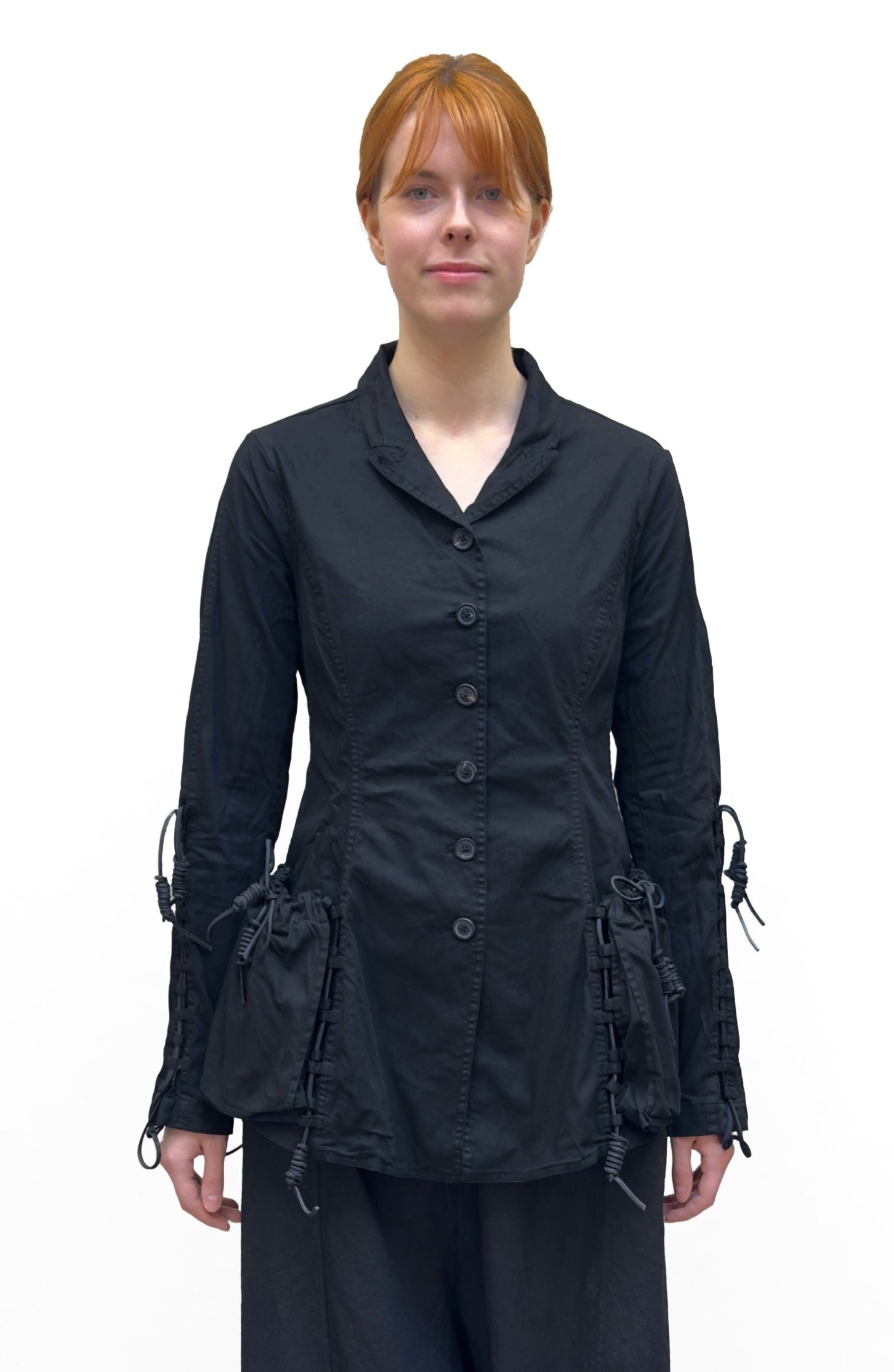 RUNDHOLZ DIP Lace Up Cargo Jacket in Black