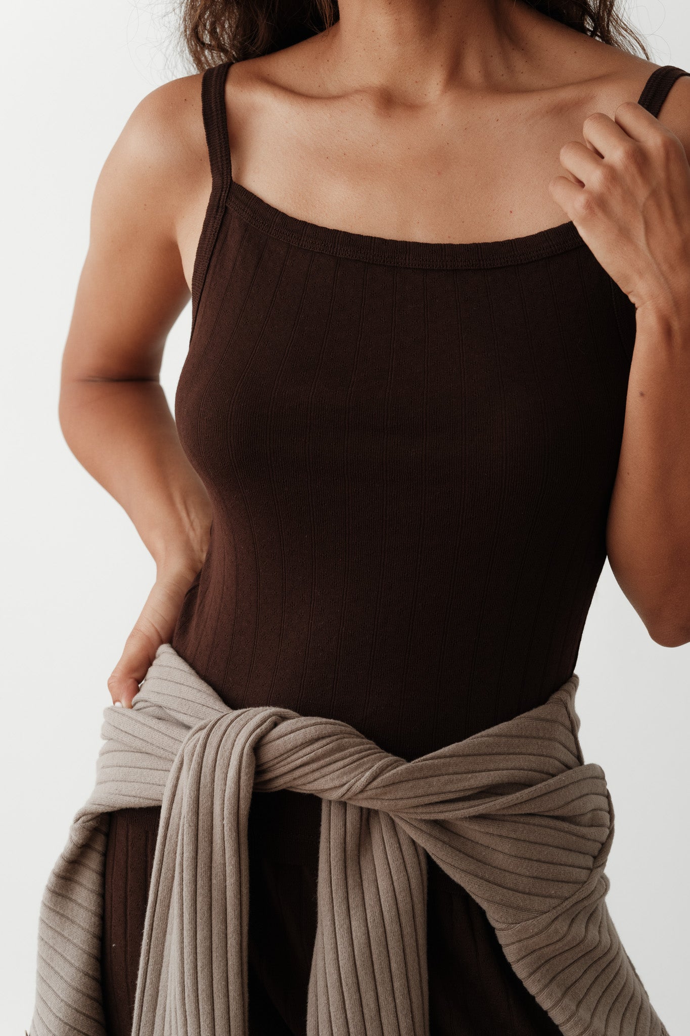 The Pointelle Square Neck Tank
