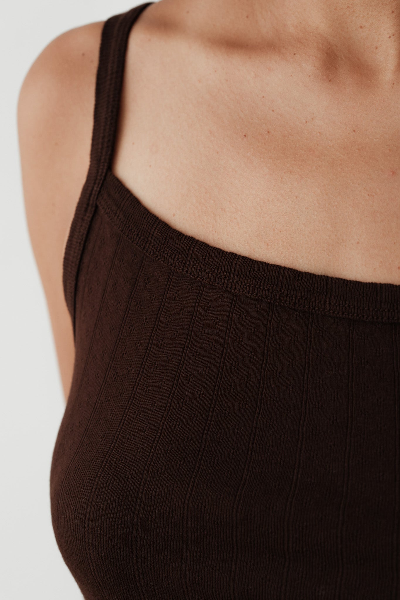 The Pointelle Square Neck Tank