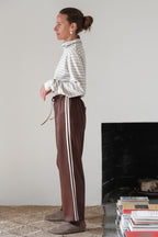 The Silk Stripe Crop Pant