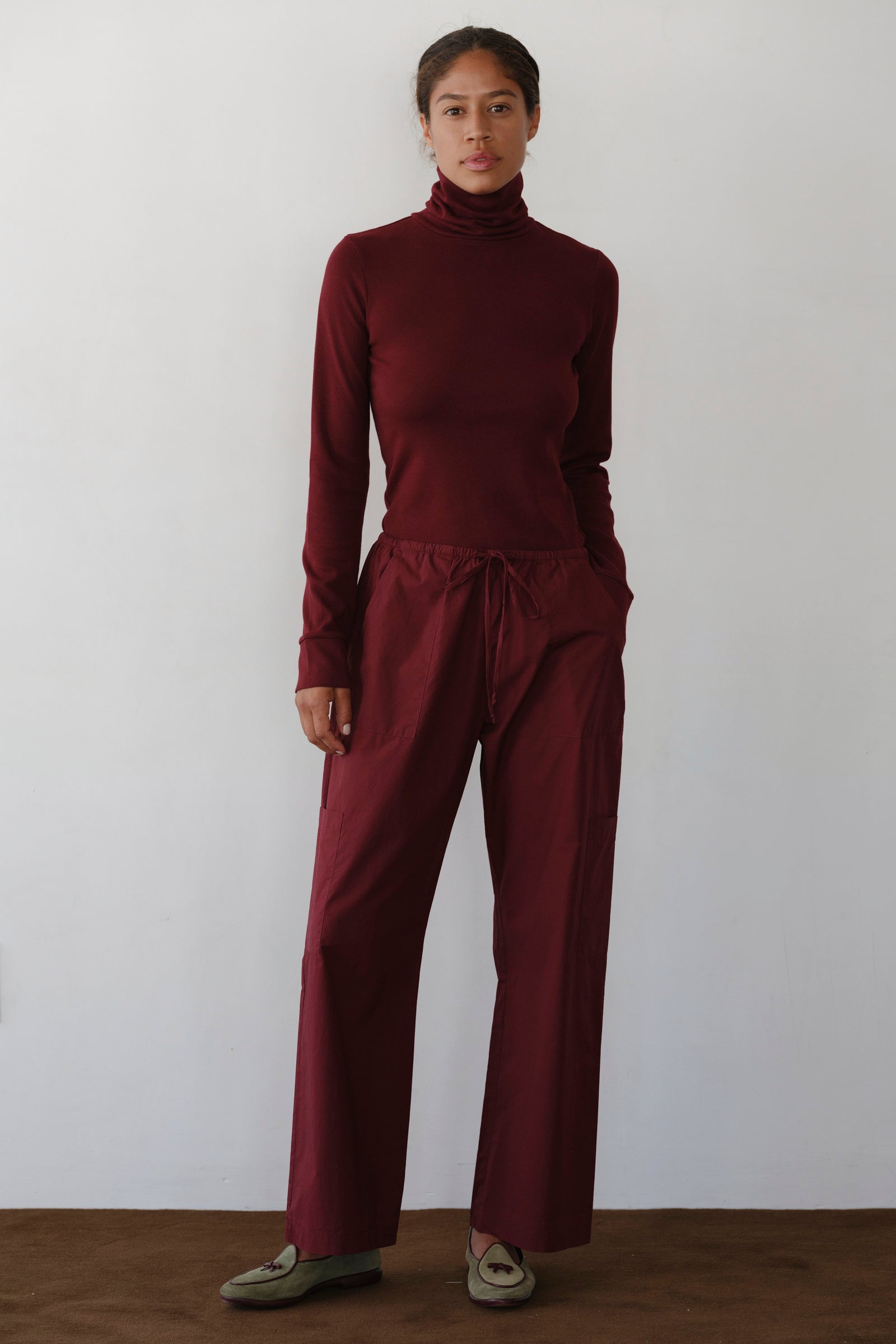 The Baby Rib Turtleneck Oxblood