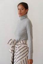 The Baby Rib Turtleneck Heather Grey