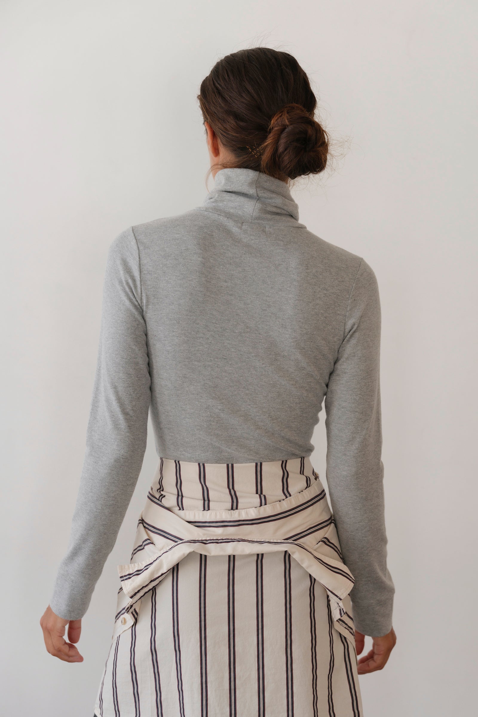 The Baby Rib Turtleneck Heather Grey