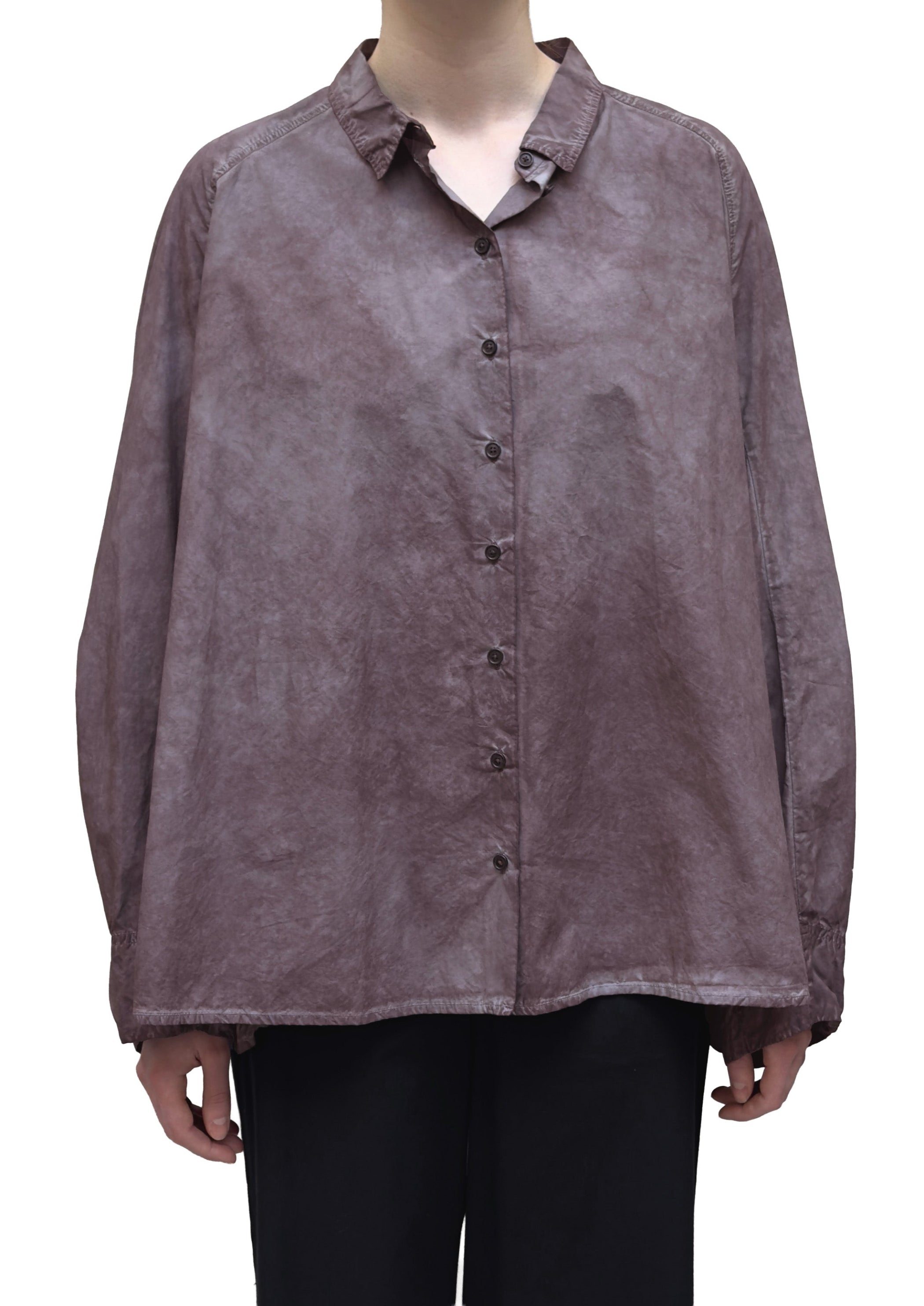 RUNDHOLZ DIP Cotton Poplin Blouse in Flamingo Cloud