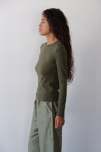 The Baby Rib Scallop Long Sleeve
