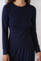 The Baby Rib Scallop Long Sleeve