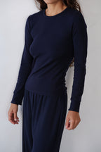 The Baby Rib Scallop Long Sleeve