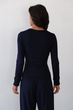 The Baby Rib Scallop Long Sleeve
