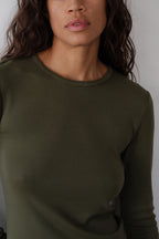 The Baby Rib Scallop Long Sleeve
