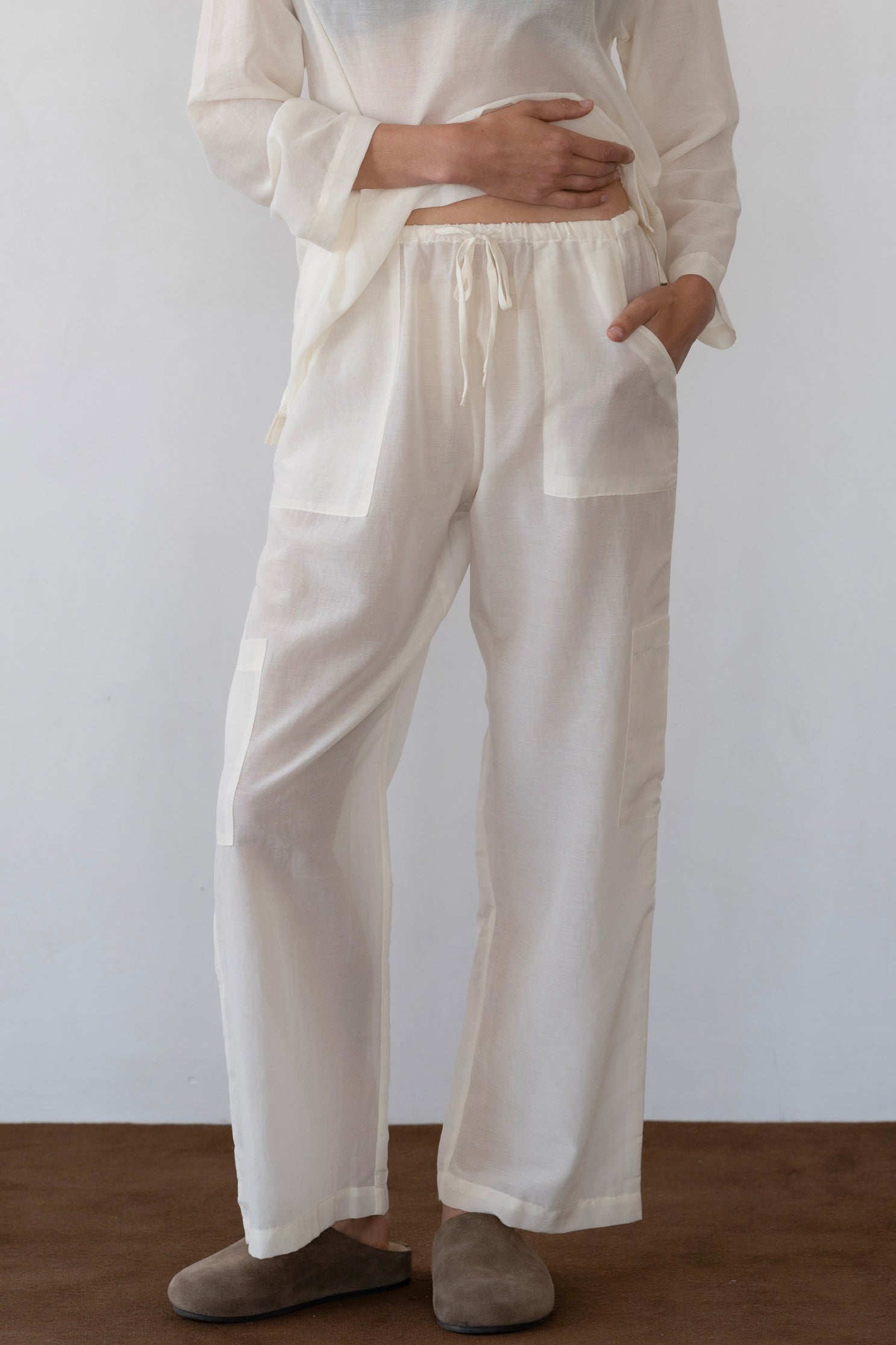 The Silk Cotton Sheer Cargo Pant