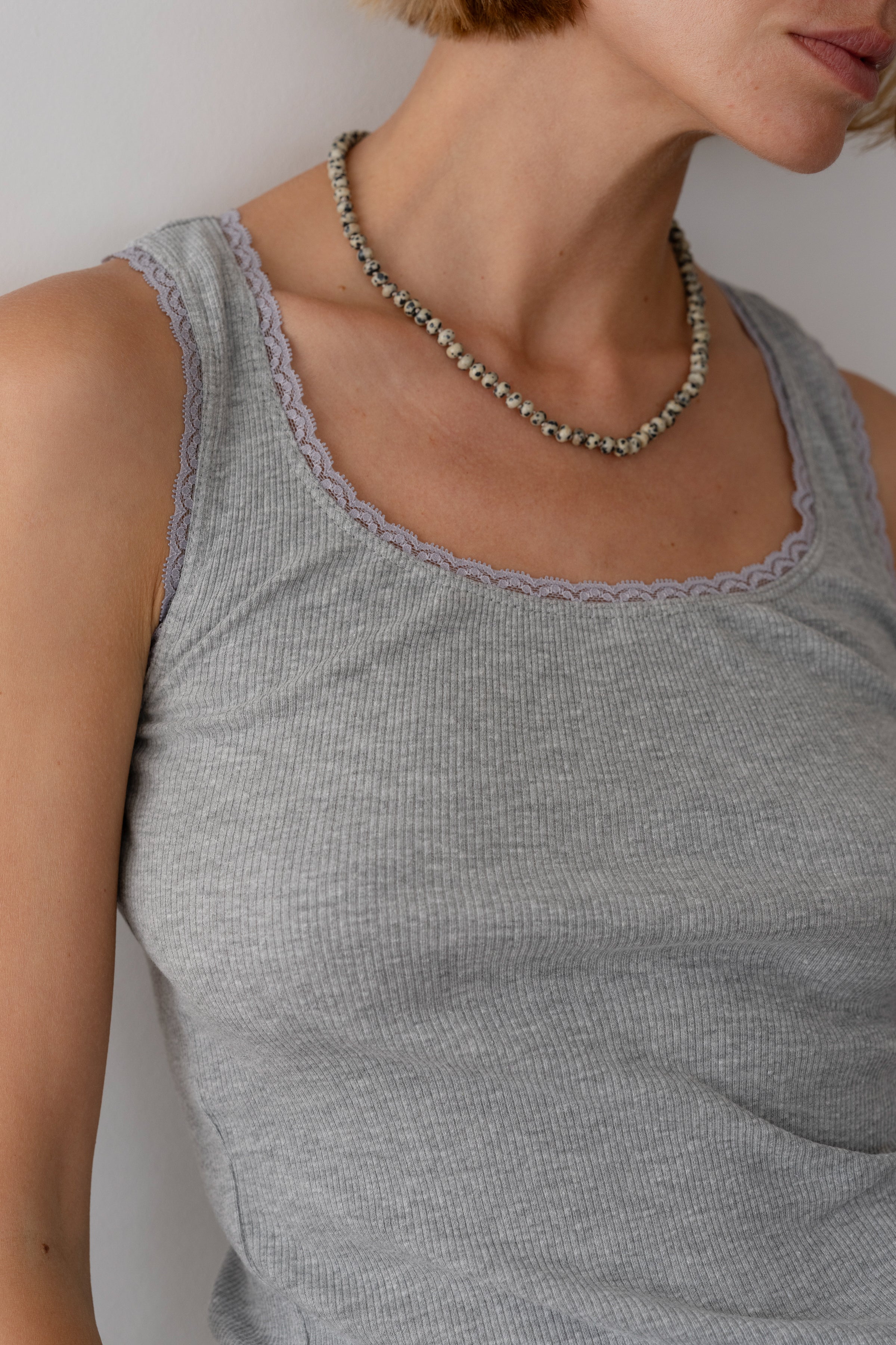 The Dalmatian Jasper Rondelle Necklace