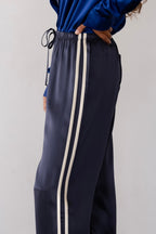 The Silk Stripe Crop Pant