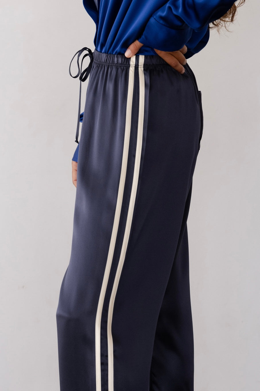 The Silk Stripe Crop Pant