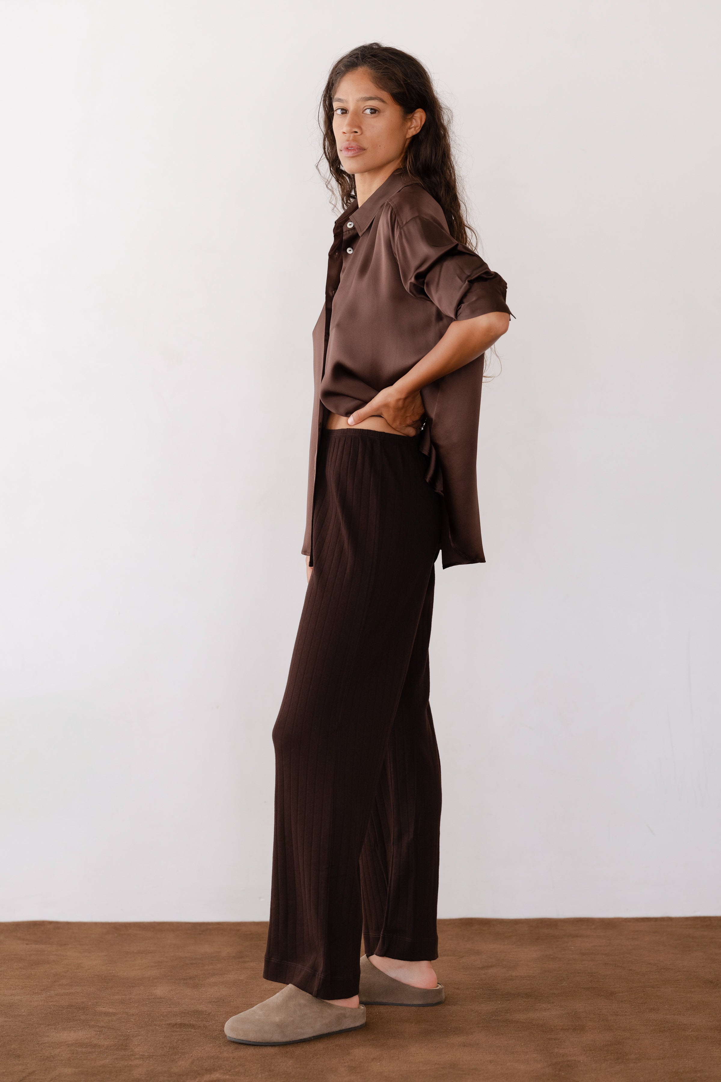 The Pointelle Simple Crop Pant
