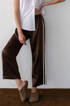 The Silk Stripe Crop Pant