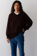 The Heavy Cotton Knit V-Neck Sweater