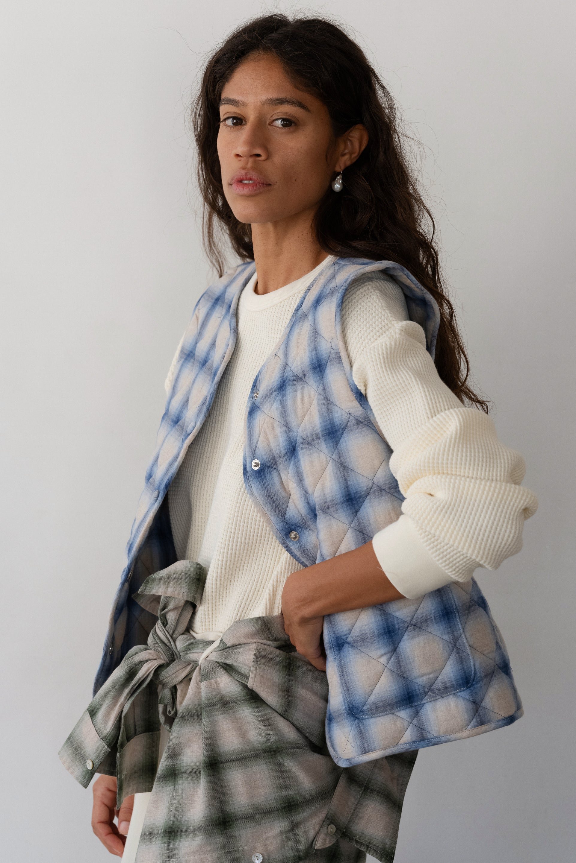 The Quilted Plaid Flannel Vest