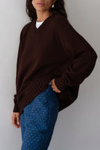 The Heavy Cotton Knit V-Neck Sweater