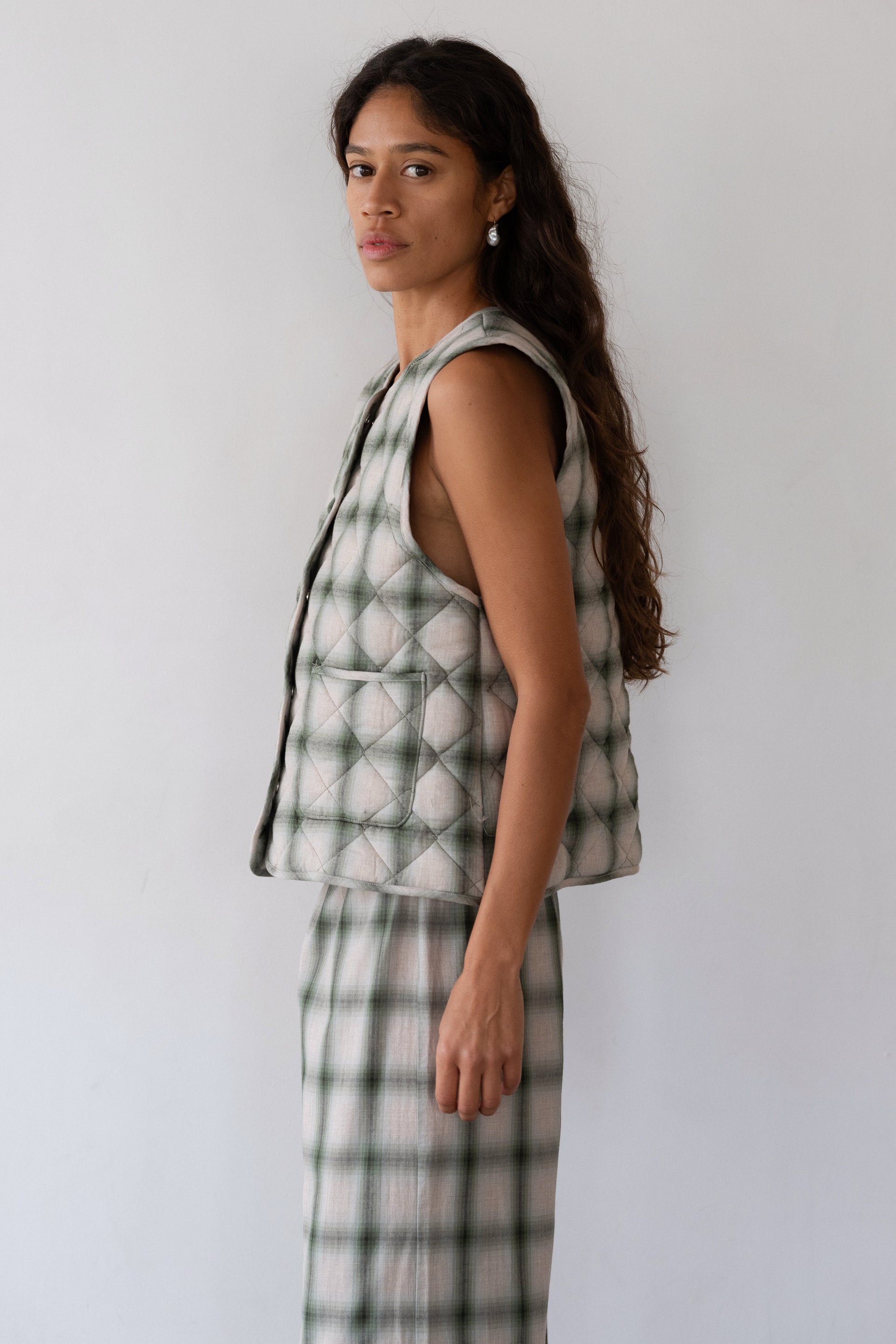 The Quilted Plaid Flannel Vest