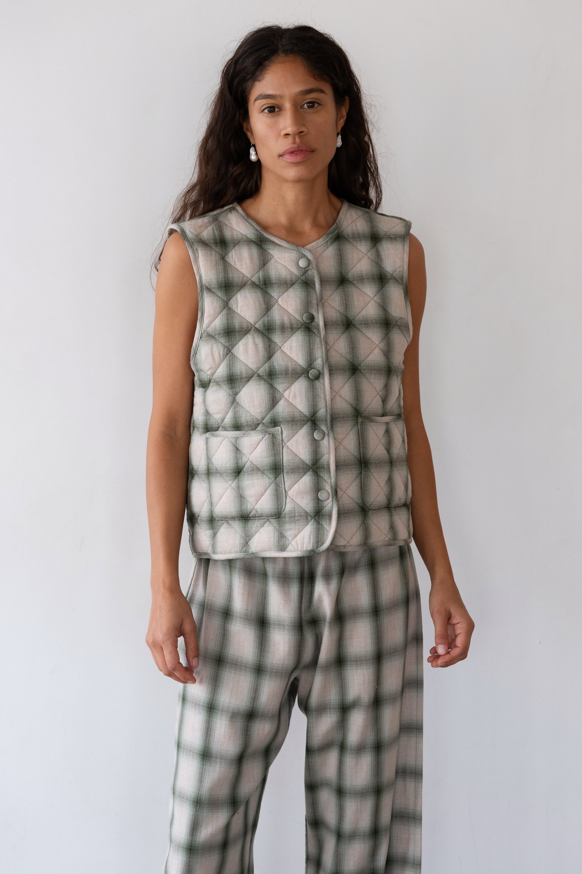 The Quilted Plaid Flannel Vest