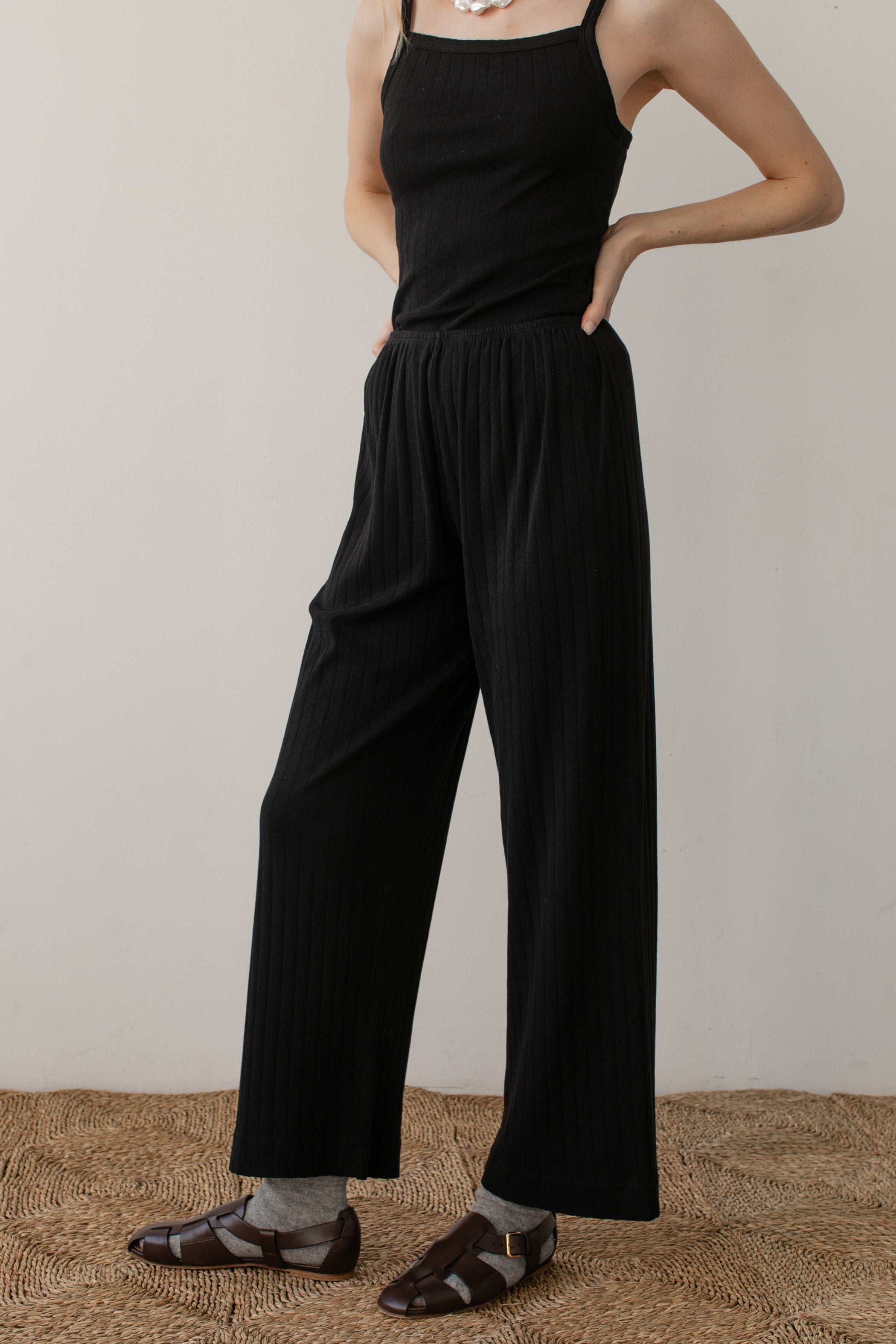 The Pointelle Simple Crop Pant