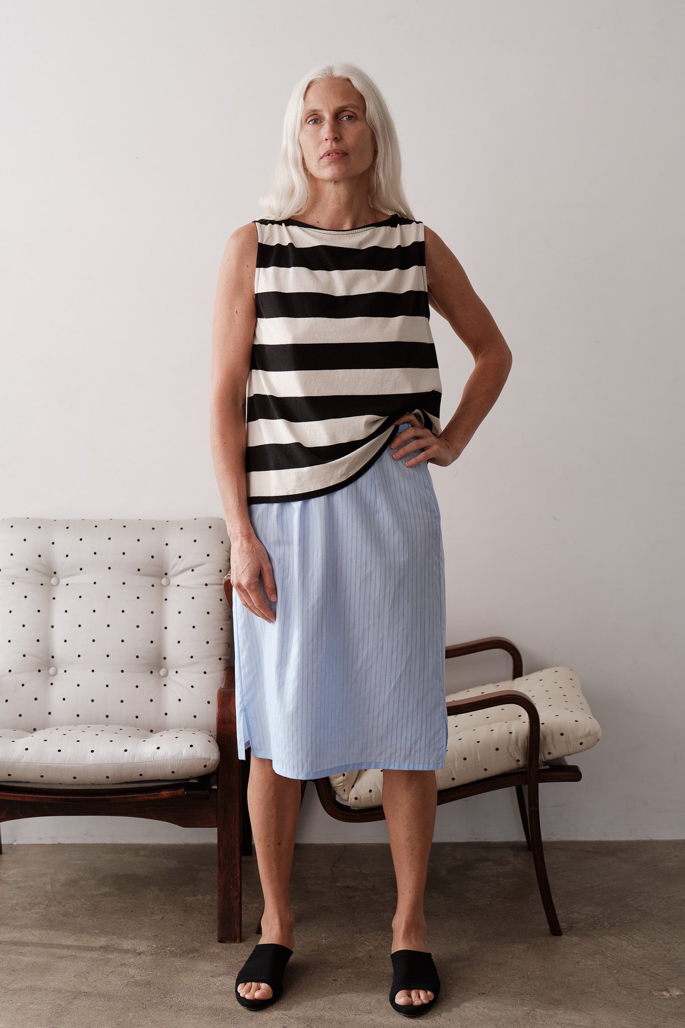 The Jersey Stripe Boatneck Tank