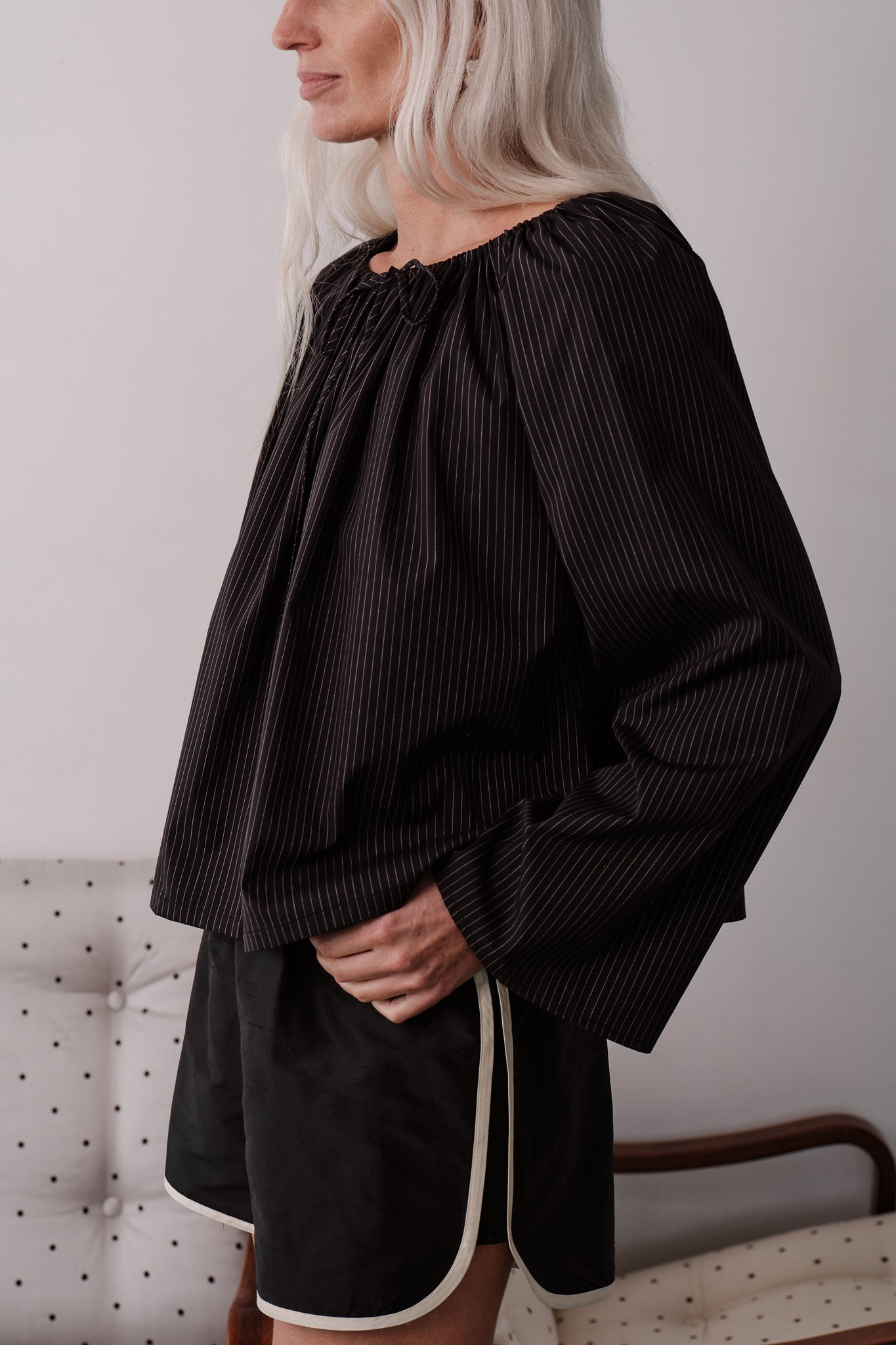 The Silk Taffeta Racer Stripe Short