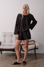 The Silk Taffeta Racer Stripe Short