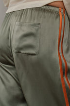 The Silk Stripe Crop Pant