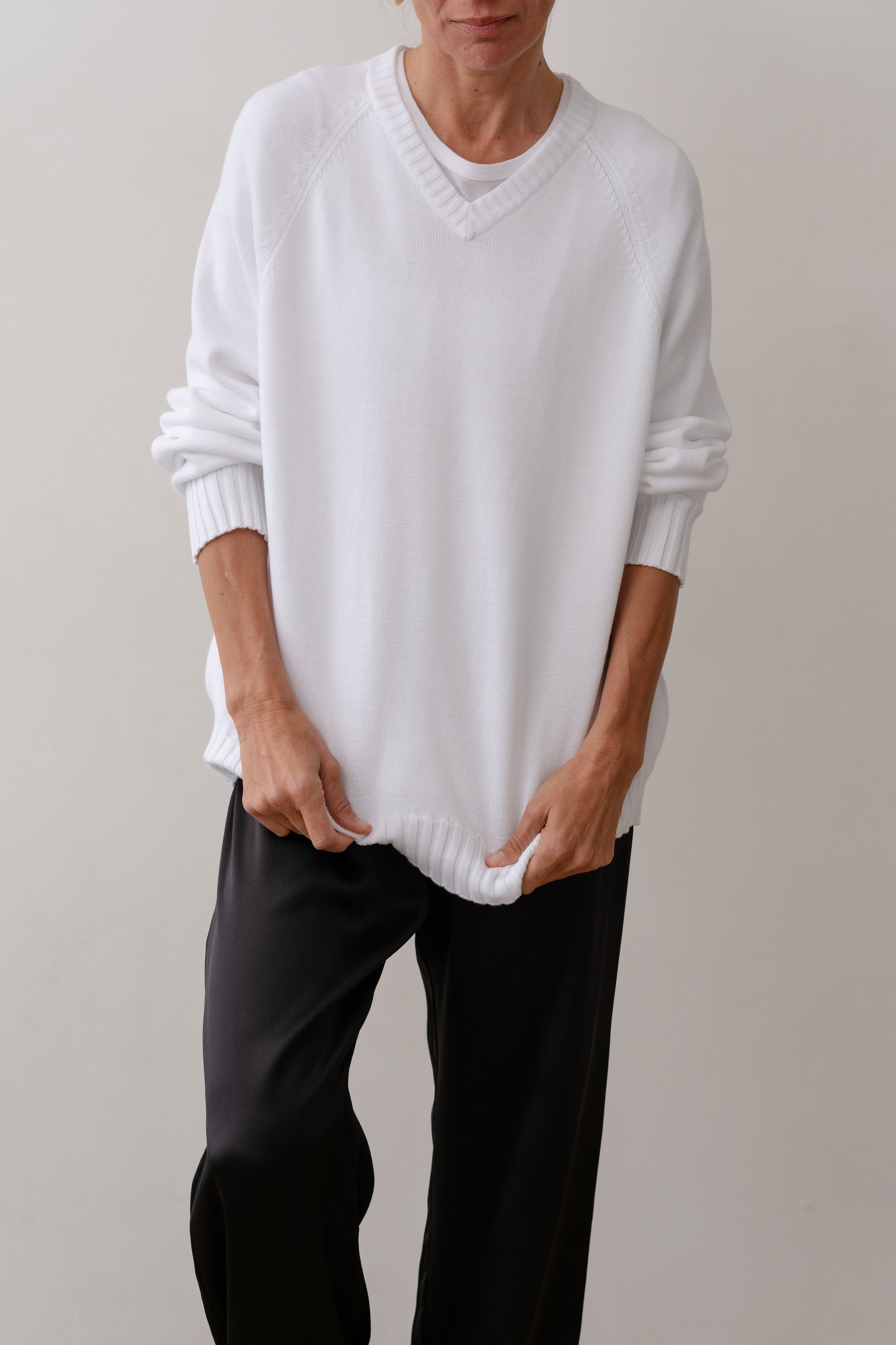 The Cotton Knit V-Neck Sweater