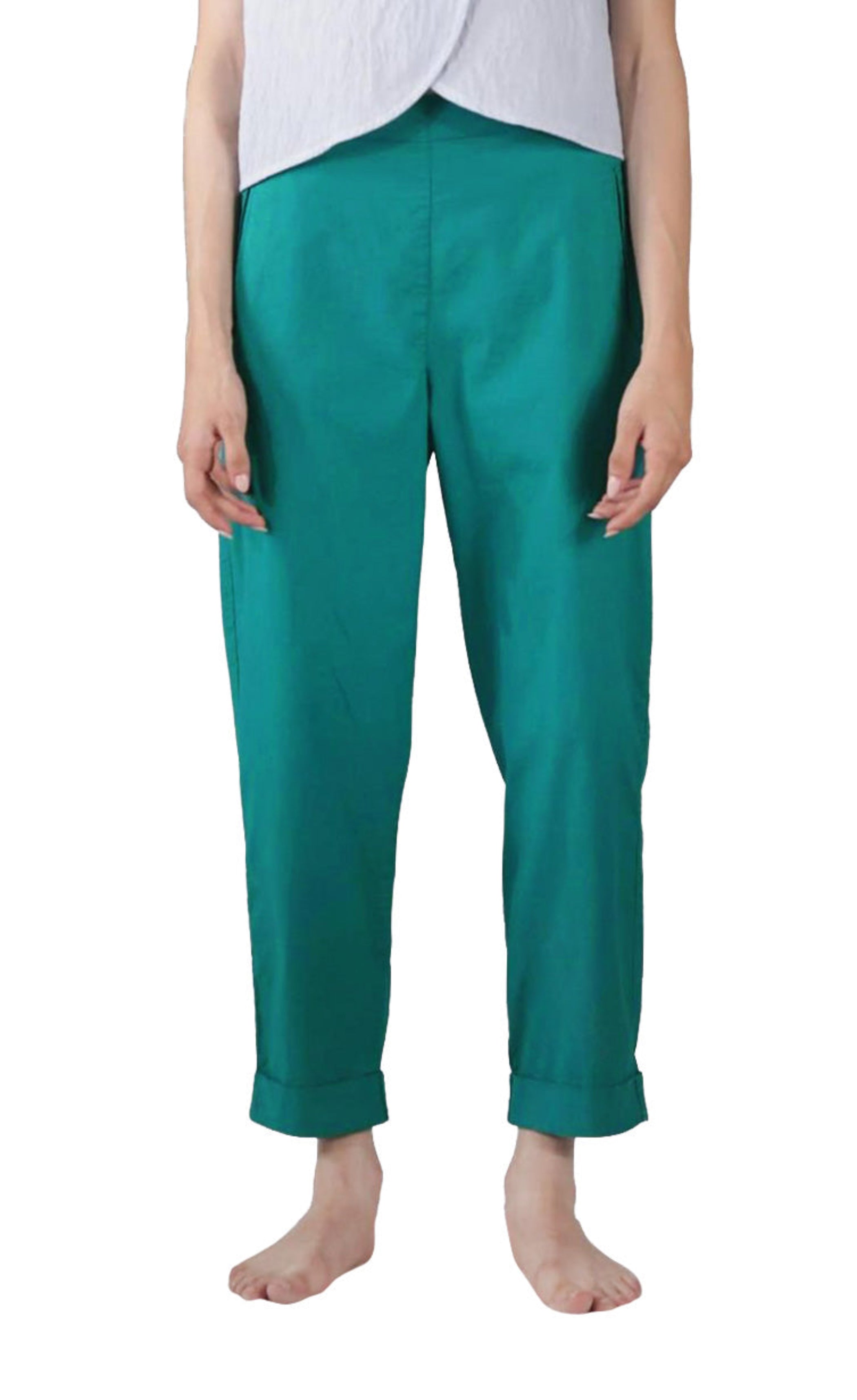ELEMENTE CLEMENTE Slim Pant in Organic Cotton Stretch in Deep Teal