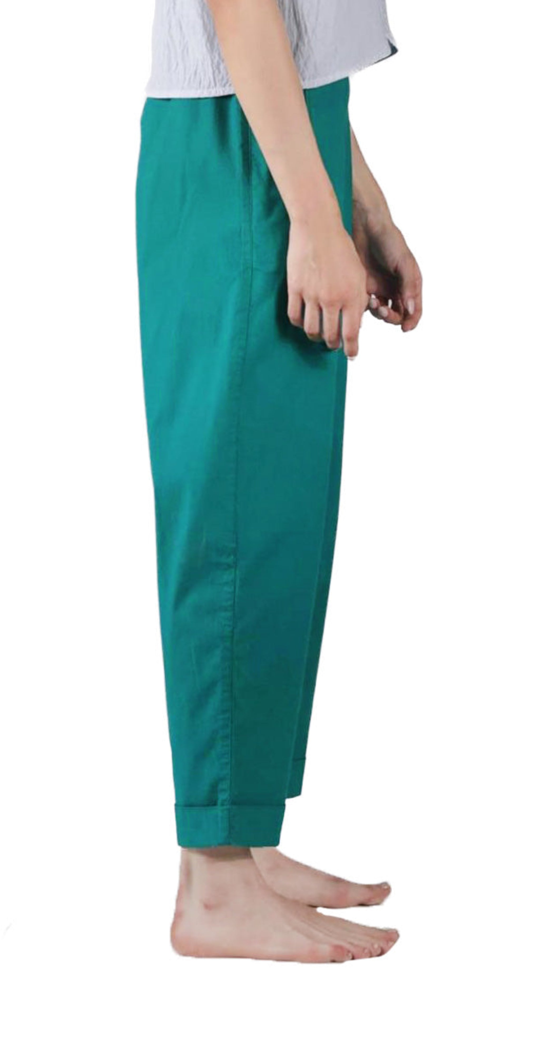 ELEMENTE CLEMENTE Slim Pant in Organic Cotton Stretch in Alga