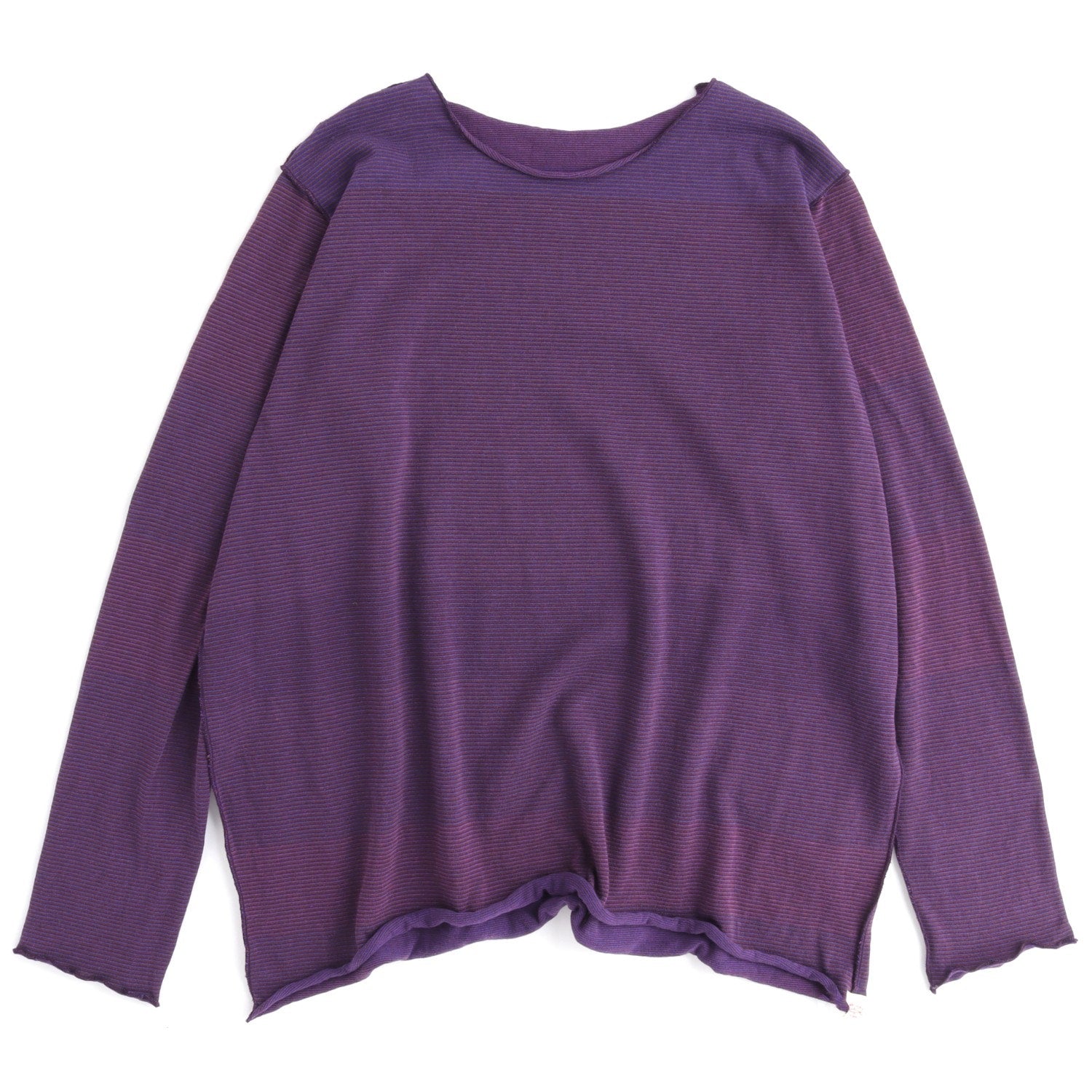 TAMAKI NIIME Cotton Long Sleeve Reversible Tee - Purple Despair