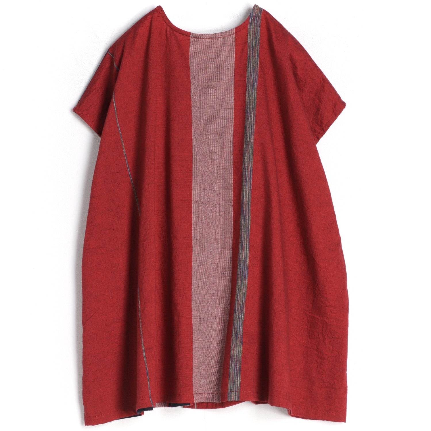 TAMAKI NIIME Striped V Neck Cap Sleeve Flared Top - Red Riding Hood
