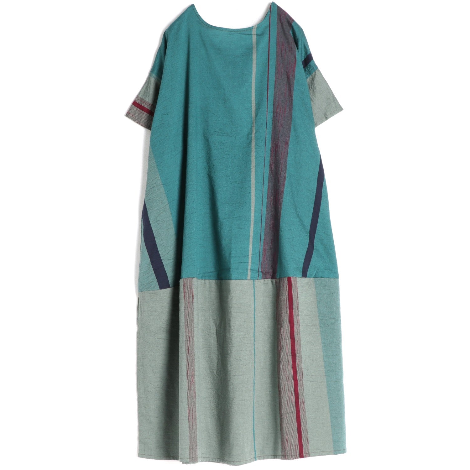 TAMAKI NIIME Short Sleeved Pocket Dress - Inverted Sea