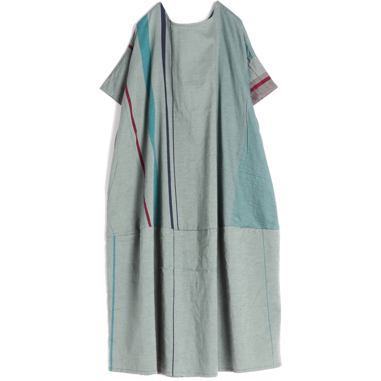 TAMAKI NIIME Short Sleeved Pocket Dress - Inverted Sea