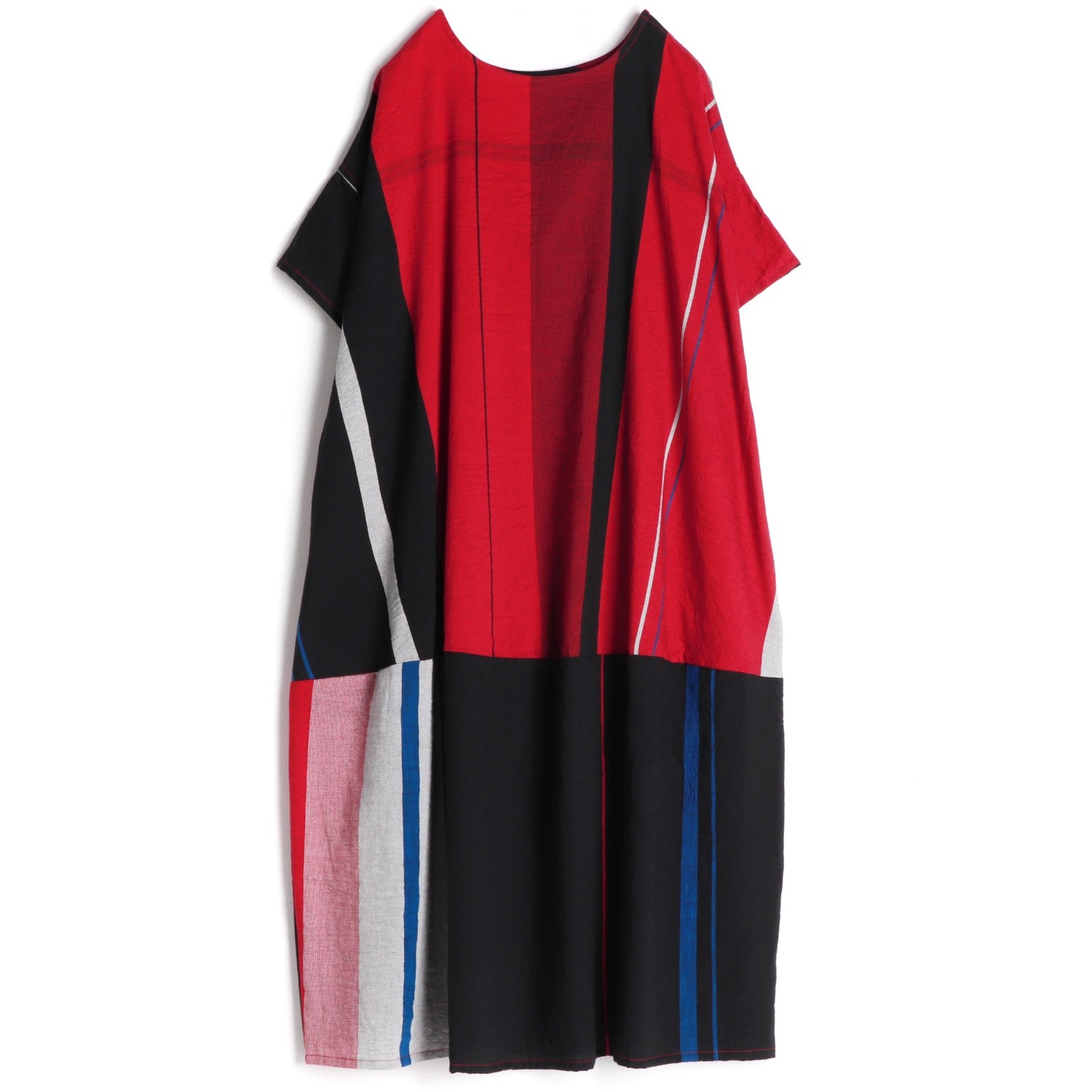 TAMAKI NIIME Short Sleeved Pocket Dress - Abstract Puzzle
