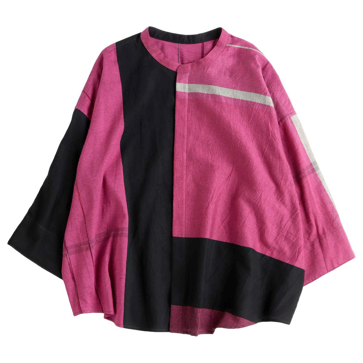 TAMAKI NIIME Mandarin Collared Shirt - Rosy Shadows